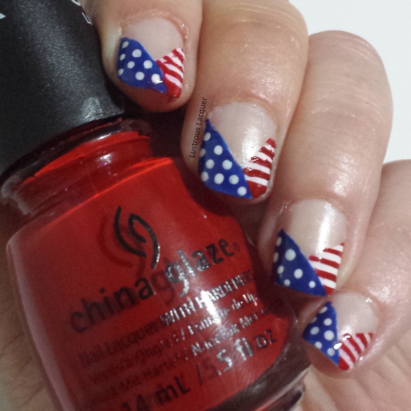 Patriotic French Tip Manicure - Lustrous Lacquer