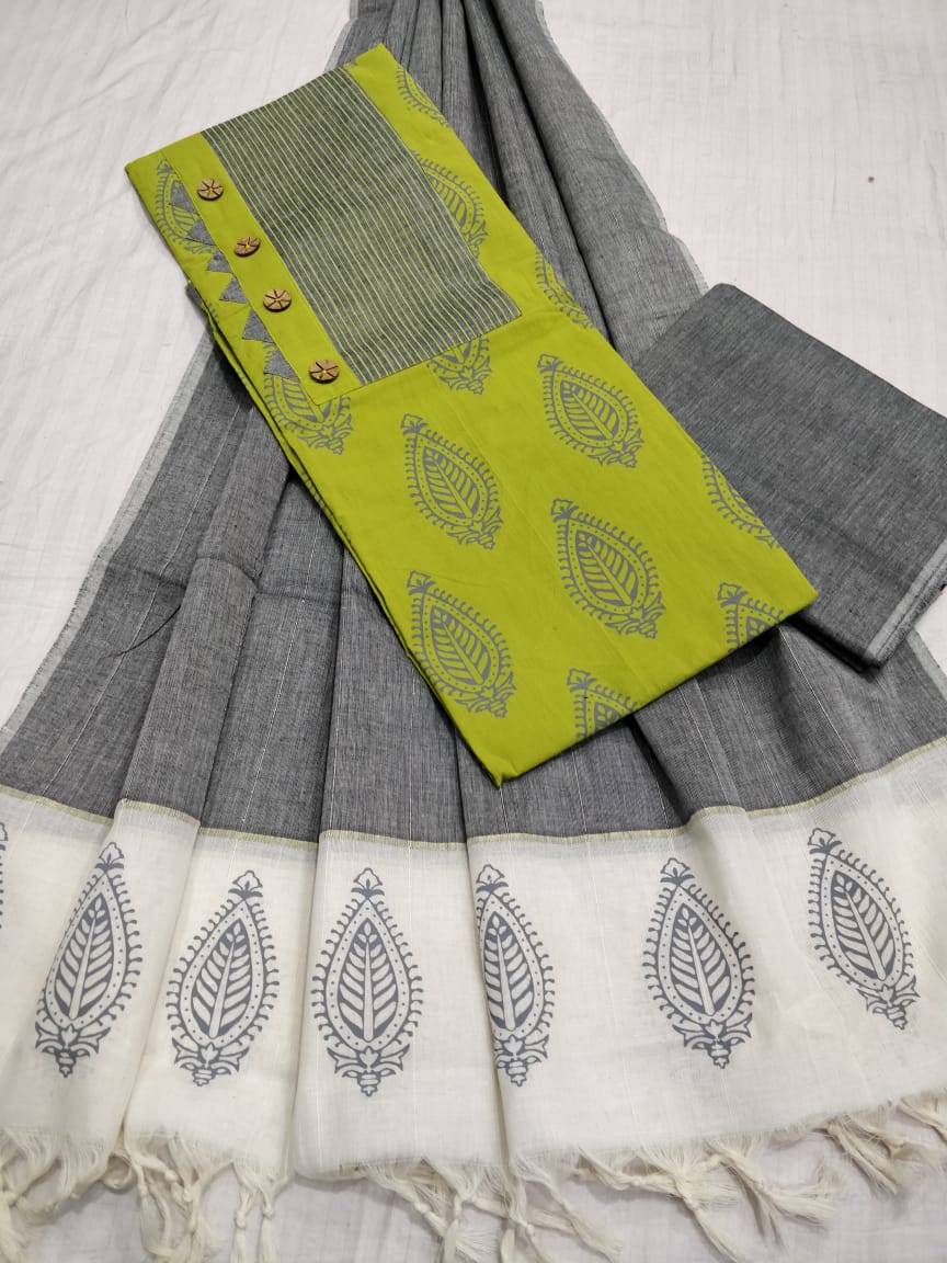 Buy NUAPATANAPATA Odisha Sambalpuri Handloom Woman's Pure Cotton Handloom  Dress Material With Dupatta Bottom Wear 3 Pic Set Sambalpuri dress material  Unstitched NUAPAT91 at Amazon.in
