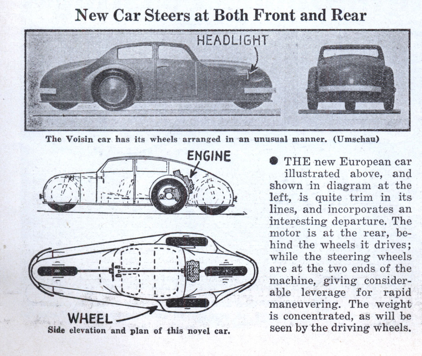 1936 FOUR WHEEL STEERING CAR - way2speed
