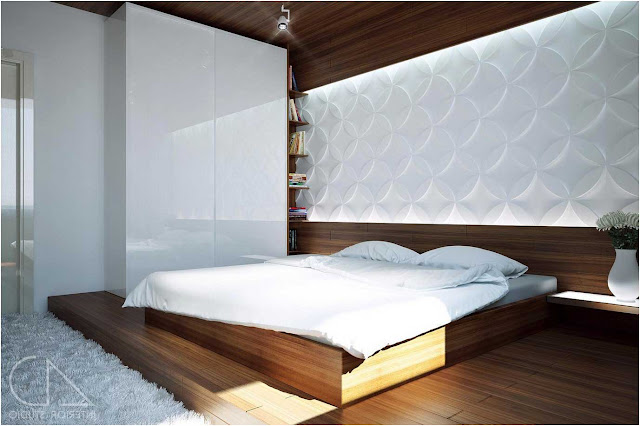 Weißes-Schlafzimmer-modernes-Design-Holzboden