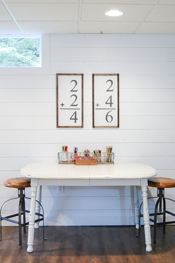 How to Make Giant Flash Card Wall Art Little House of Four Creating