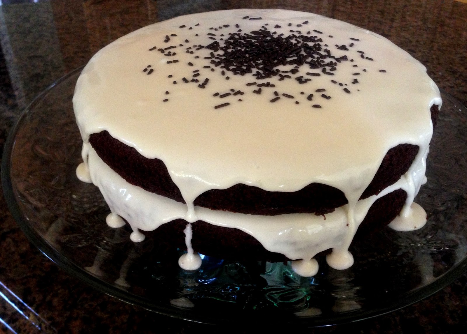Runner Girl Cafe SuperMoist Chocolate Cake (with Cream Cheese Glaze)