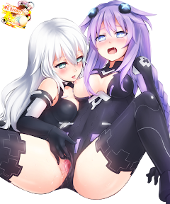 Hyperdimension Neptunia - Noire (Black Heart), Neptune (Purple Heart) Render 1 Ecchi Hentai Yuri