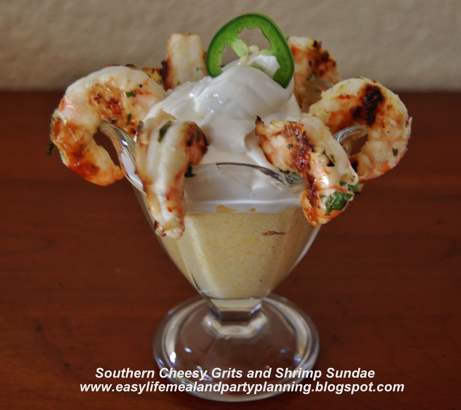 Easy Life Meal and Party Planning Southern Cheesy Grits and Shrimp Sundae