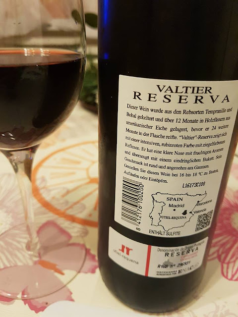 Valtier reserva 2009 Utiel Requena trasera