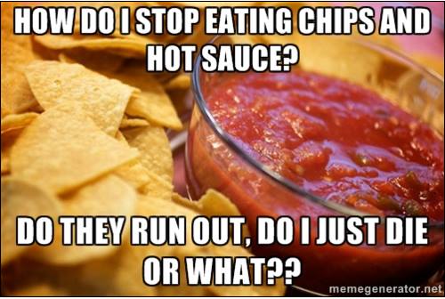 Chips and hot sauce meme