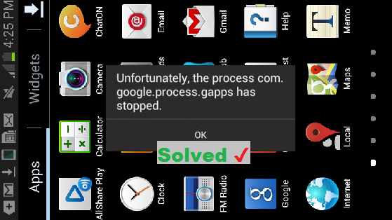 solve unfortunately process com.google.process.gapps has stopped