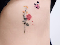 Design Rose And Butterfly Tattoo Drawing