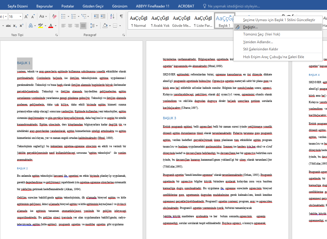 Pc Danışmanı: Word 2016 Başlık Biçilendirme ve İçindekiler Tablosunu