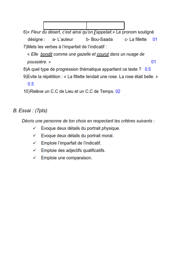 Composition n°1 de français Composition de français
