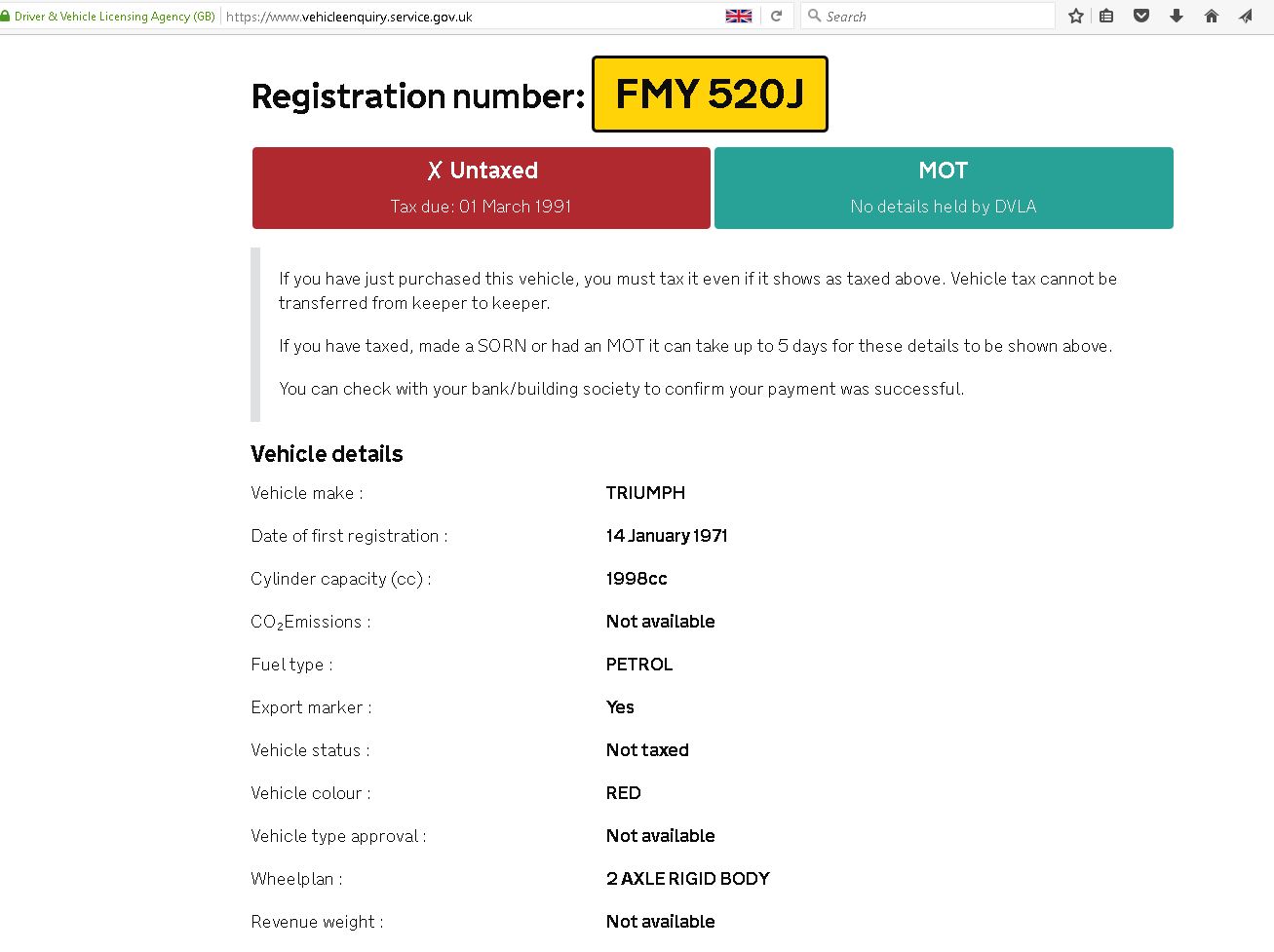 Dvla Vehicle Licensing Online Vehicle Enquiry Bkkphotographer S Blog