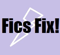 fics fix title image with purple background and white lightning bolt