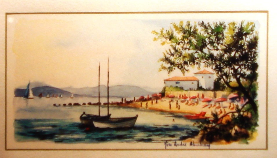 TABLEAU PEINTURE À l'huile marine bord de mer signé Livet Côte d'Azur