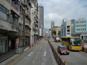 View of Ma Tau Wai Road from the upper level of a Hong Kong double-decker bus