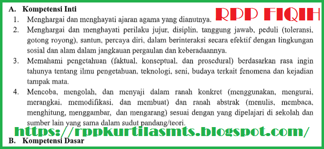 Rpp Fiqih Mts Kelas 8 Kurikulum 2013 Revisi Terbaru Rpp Kurtilas Mts