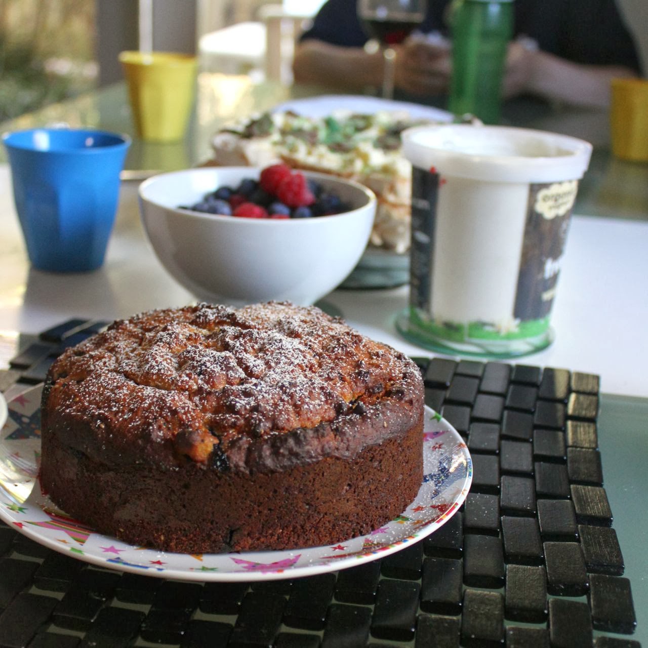 Green Gourmet Giraffe GF chocolate cake and GF blueberry lime poppy