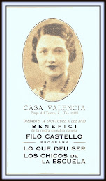 1930.- Filo Castelló Lloret. Cantante del teatro lírico de la "Casa Valencia" de Barcelona.