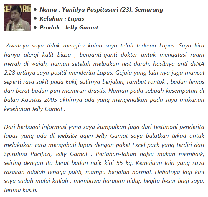 Obat Lupus Herbal Terbukti Mujarab ~ TESTIMONI QNC JELLY GAMAT Obat Lupus Herbal Terbukti Mujarab ~ TESTIMONI QNC JELLY GAMAT