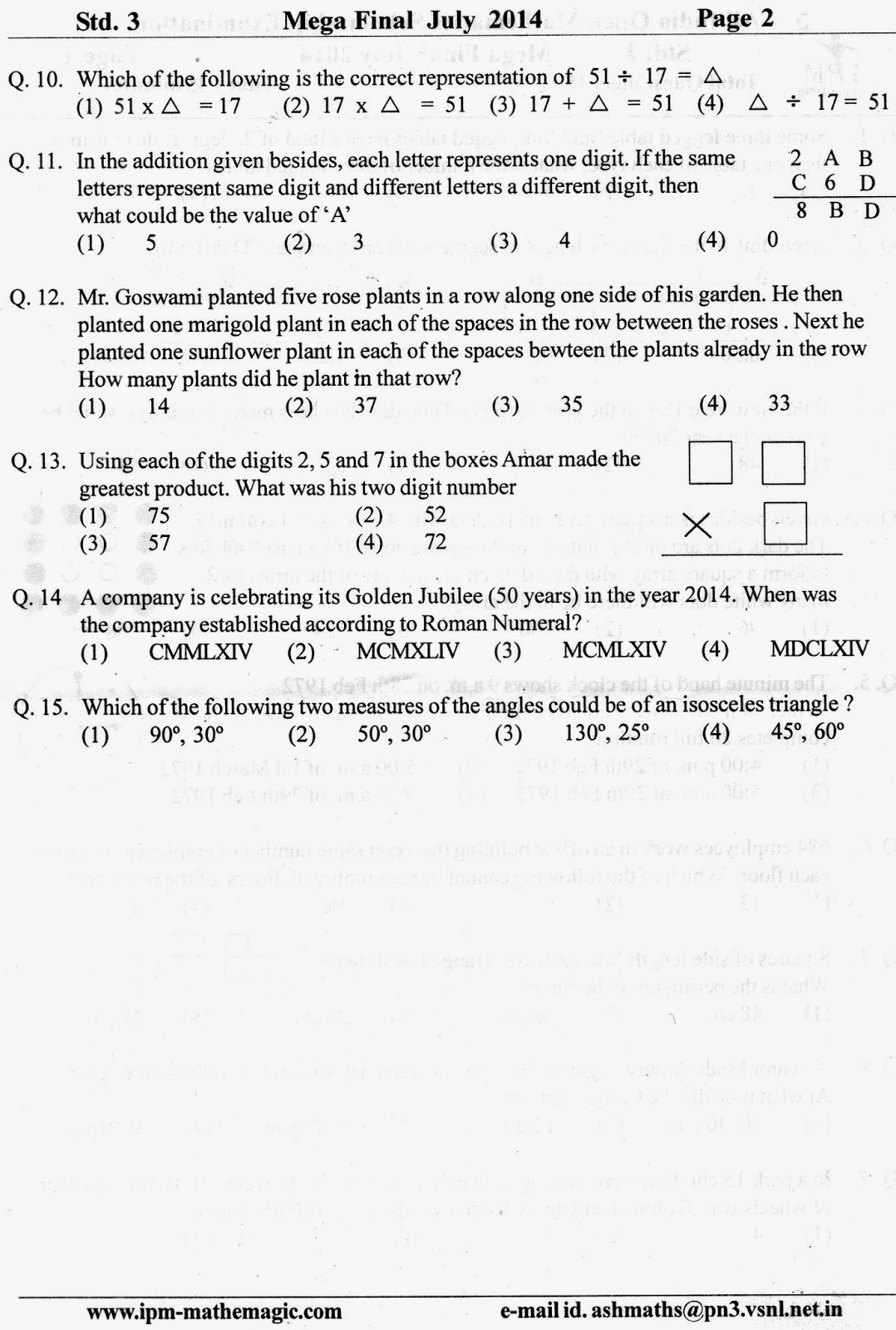 Preparations for IPM, MTSE, Olympiad, MAT, Scholarship,CBSE, ICSE