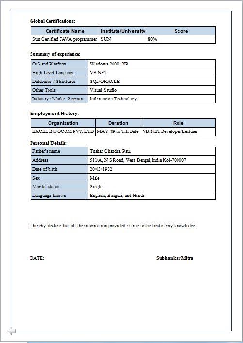 RESUME MAKER Beautiful Resume Sample Of MCA Global Certified JAVA resume-maker-beautiful-resume-sample-of-mca-global-certified-java