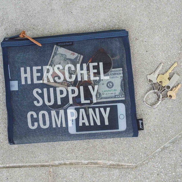 herschel mesh pouch