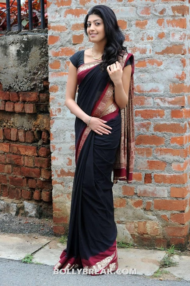 Pranitha in black transparent saree