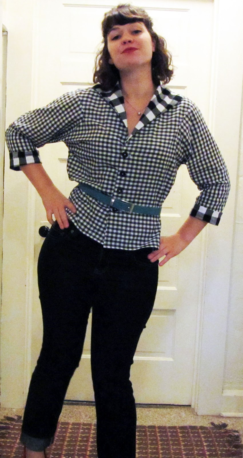 Errant Pear: Finished gingham blouse