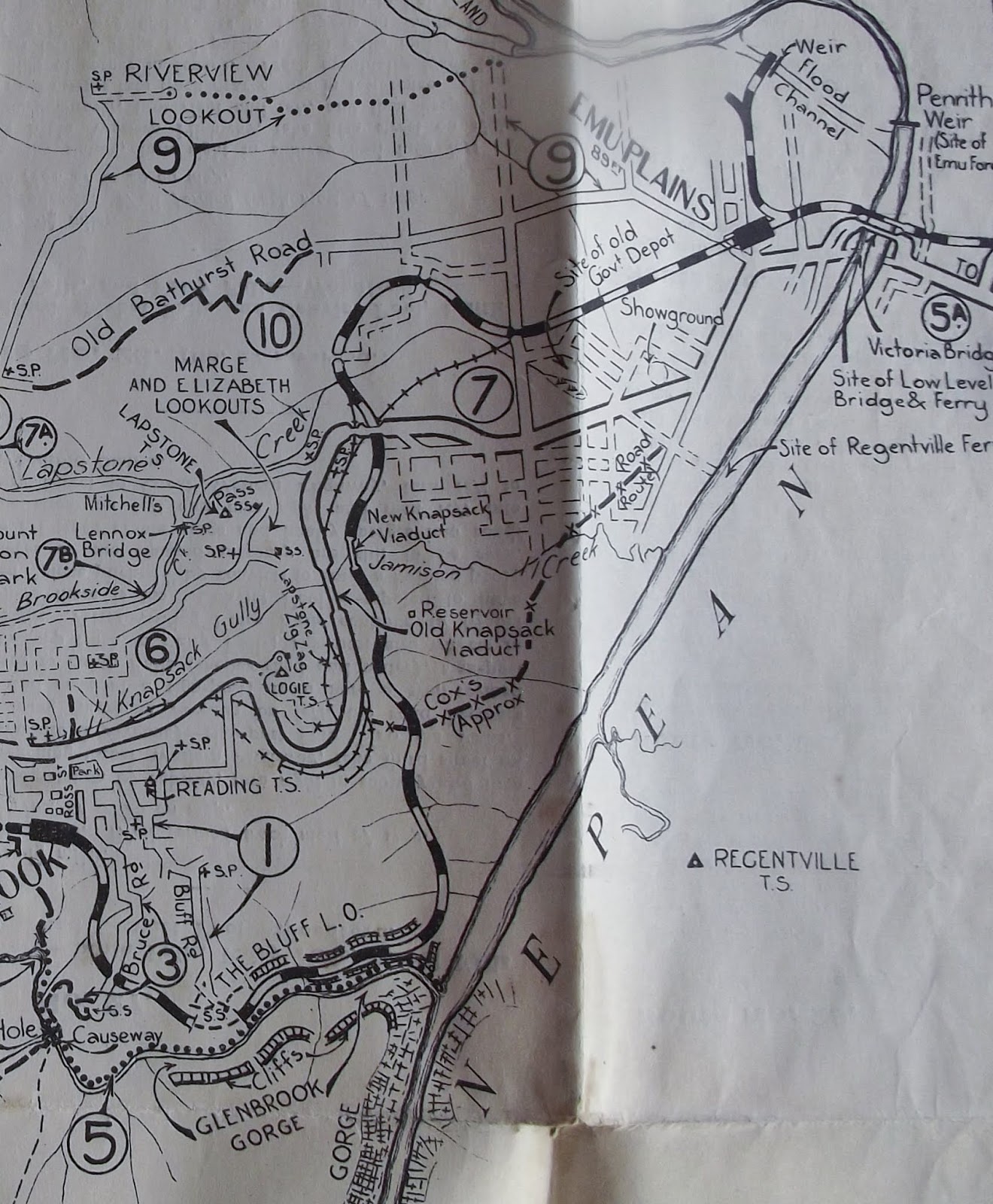 John's Blue Mountains Blog 1938 MAP (Part 7) Mitchell's Pass Area
