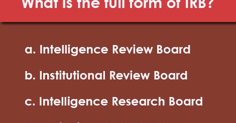 clinnovo news what is the full form of irb irb full form