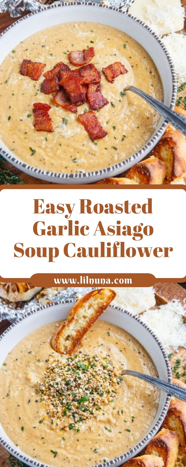Easy Roasted Garlic Asiago Soup Cauliflower