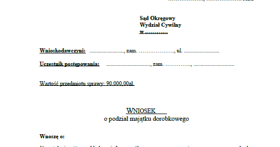 Umowa O Podział Majątku Wspólnego Wzór Doc kodekspracy.blogspot.com