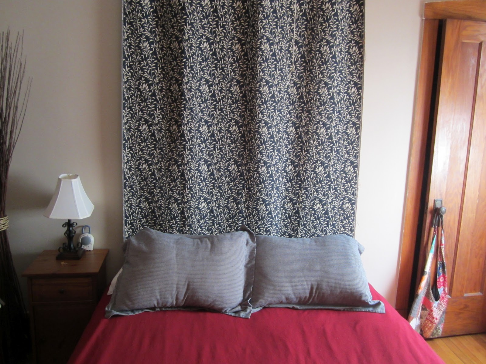 Homemade and Colorful Tapestry Headboard