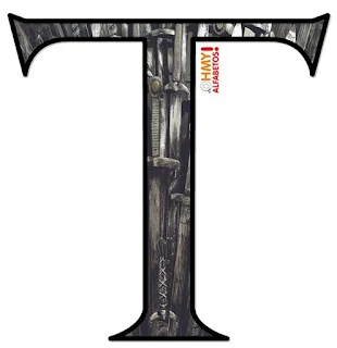 Abecedario con la Fuente de Juego de Tronos. Game of Thrones Font with Swords Alphabet.
