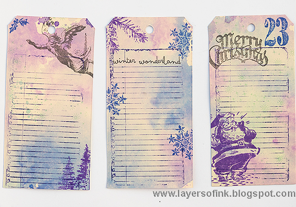 Layers of ink - December Countdown Tags Video Tutorial by Anna-Karin, for December daily journal.