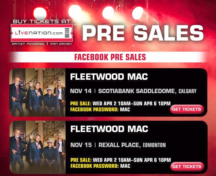 Fleetwood Mac News Facebook Presale Info Fleetwood Mac Calgary 