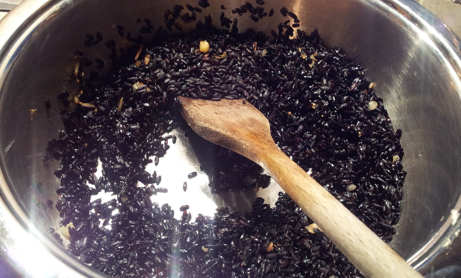 Coscina di Pollo GAMBERONI CON ANELLI DI TOTANO ALLA PAPRIKA E RISO