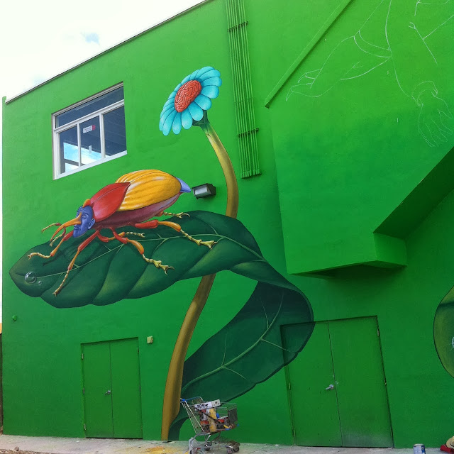 Work In Progress By Ukrainian Street Art Duo Interesni Kazki In Miami, USA. 1