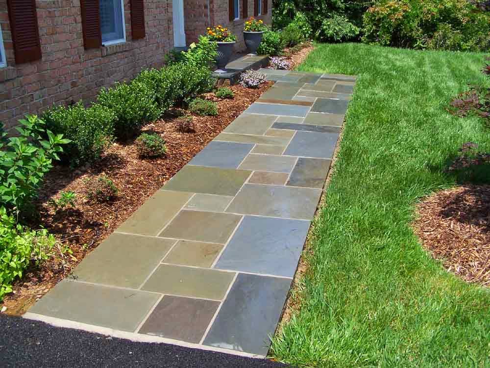 Decor Front Yard Flagstone Walkway Decorating Front Yard