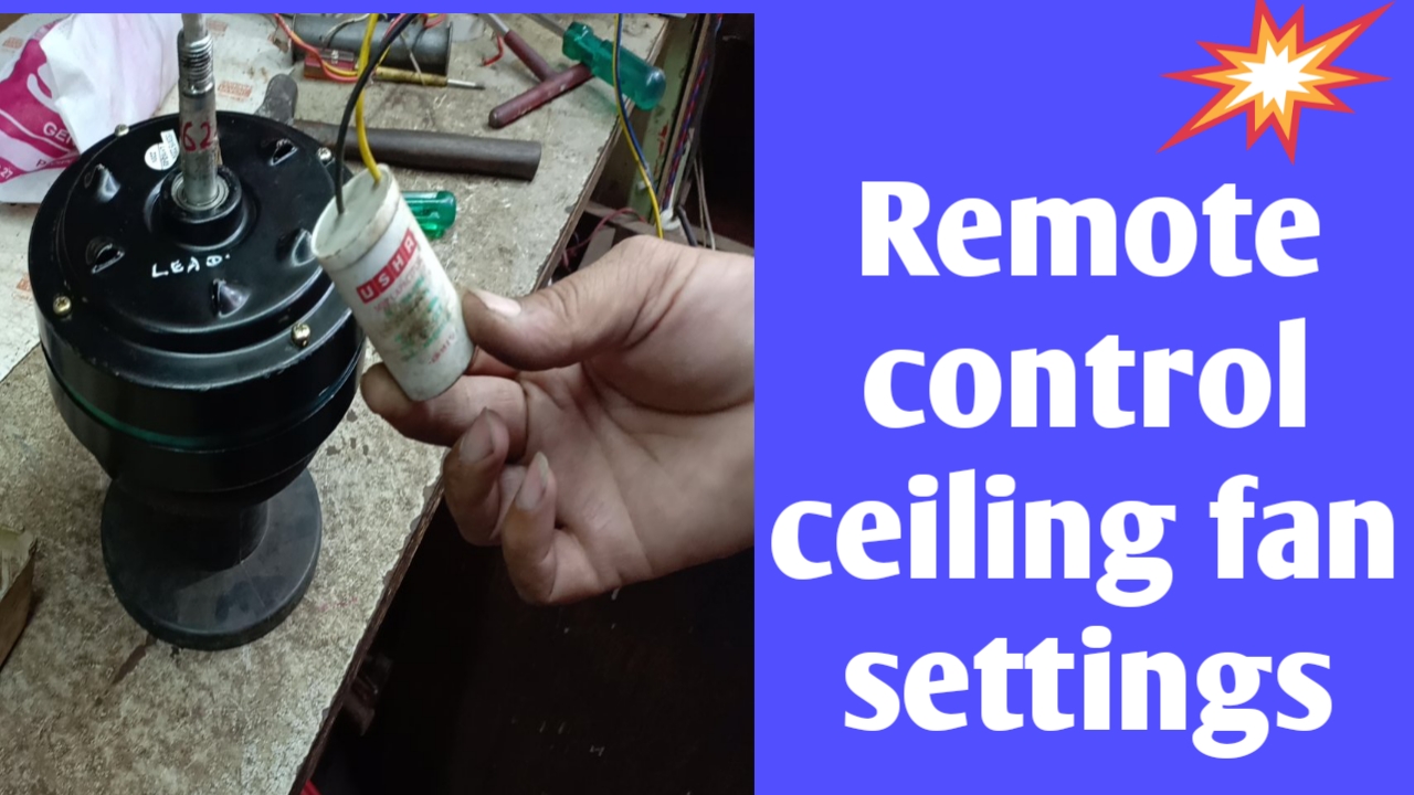 Ceiling fan with remote control operated motor setting by electricals