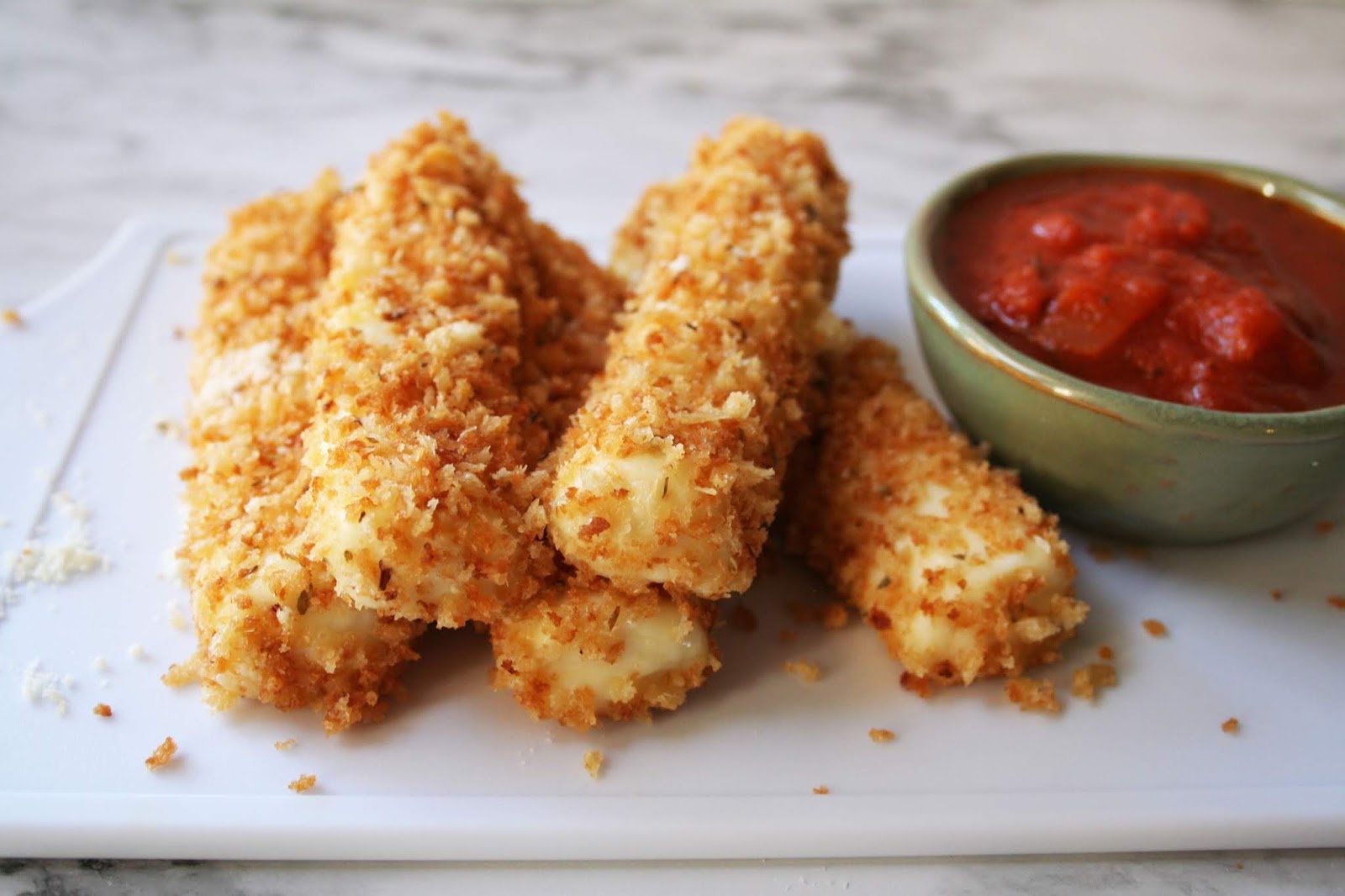 Baked Mozzarella Sticks Batter in the Bowl