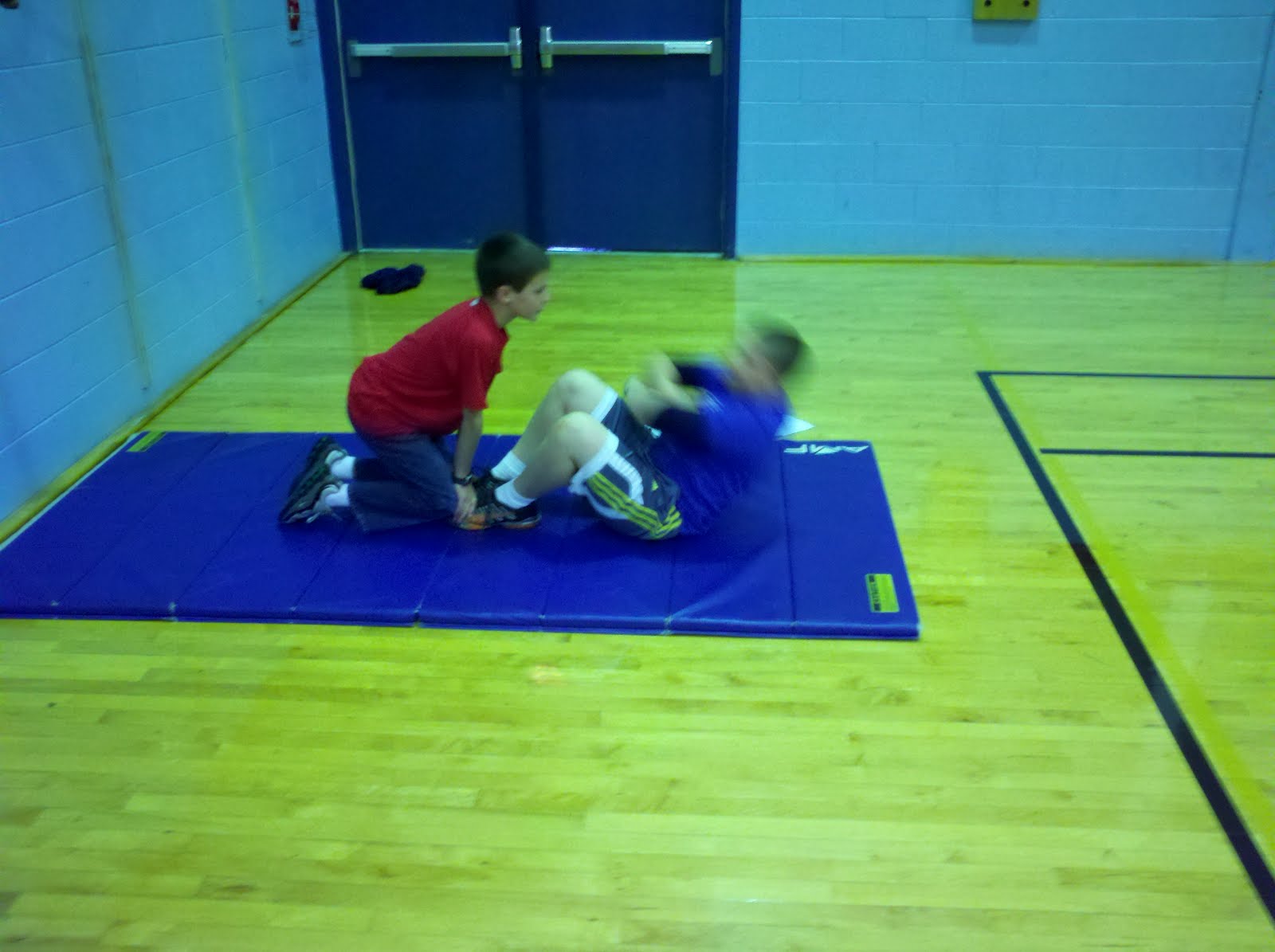 Mr. Lau's Physical Education Class Presidential Fitness Testing (Curl Ups)