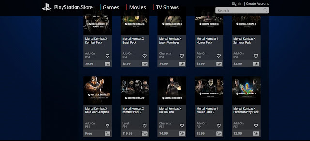 Mortal Kombat in the PlayStation Store