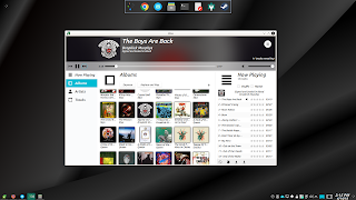 Elisa music player showing black and gray theme
