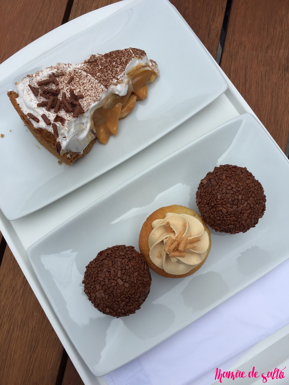 torta banoffe, cupcake chocolate belga e doce de leite Sugar Bakery Curitiba/PR ... blog Mamãe de Salto