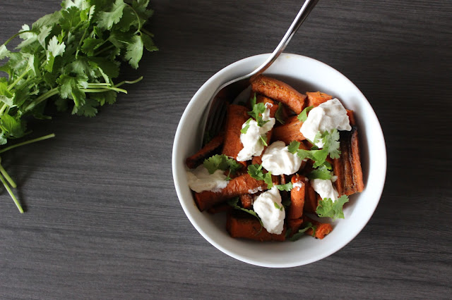 Honey-Roasted Carrots with Tahini Yogurt | A Hoppy Medium