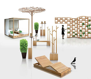 Mobiliario para jardín de madera estilo Deesawat | Mobiliario Moderno y