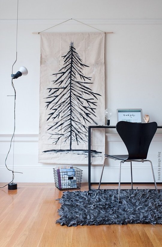 Árboles de Navidad low cost pintados