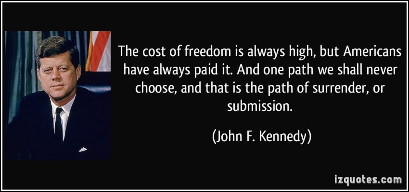 THE COST OF FREEDOM BY JFK