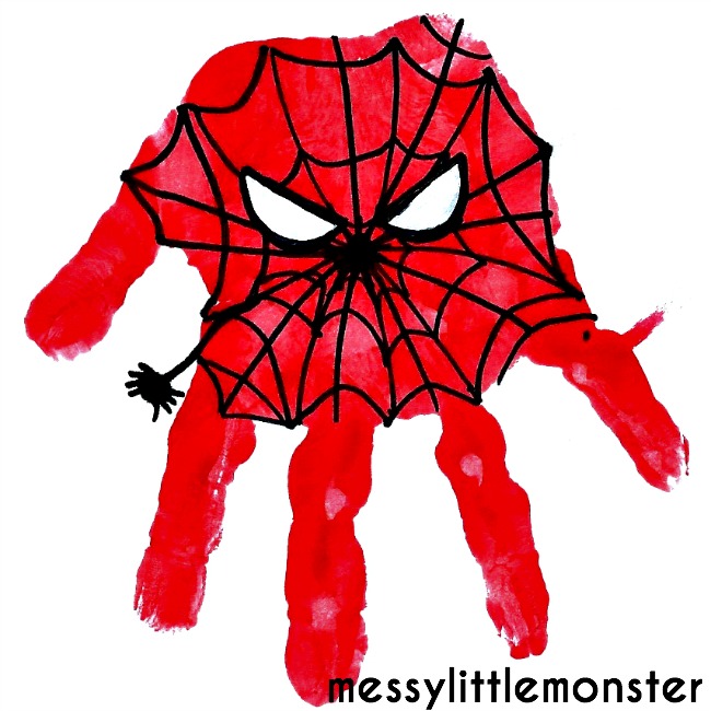 Spiderman Superhero Handprint Craft for kids