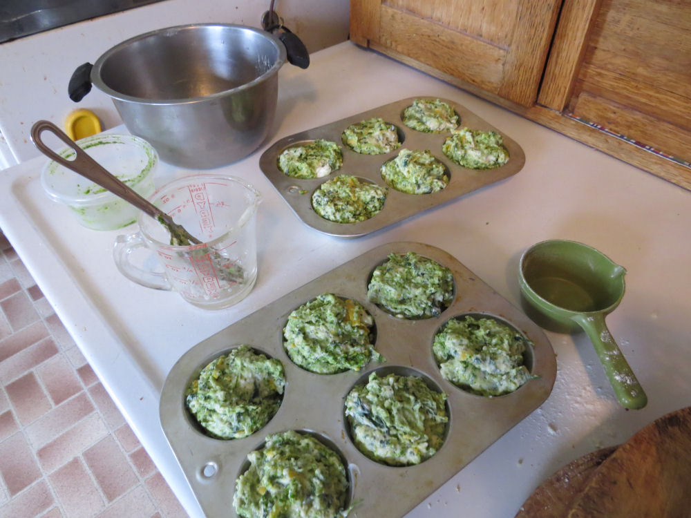 savory muffins with greens